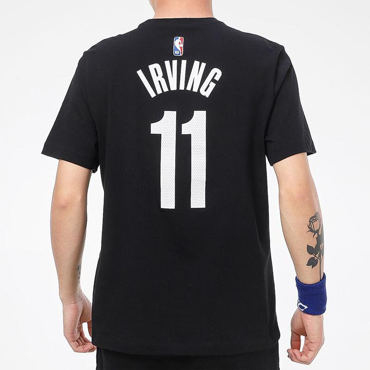 Nike Brooklyn Nets Kyrie Irving Crew Neck T-Shirt Men Tops Black CV8505-018