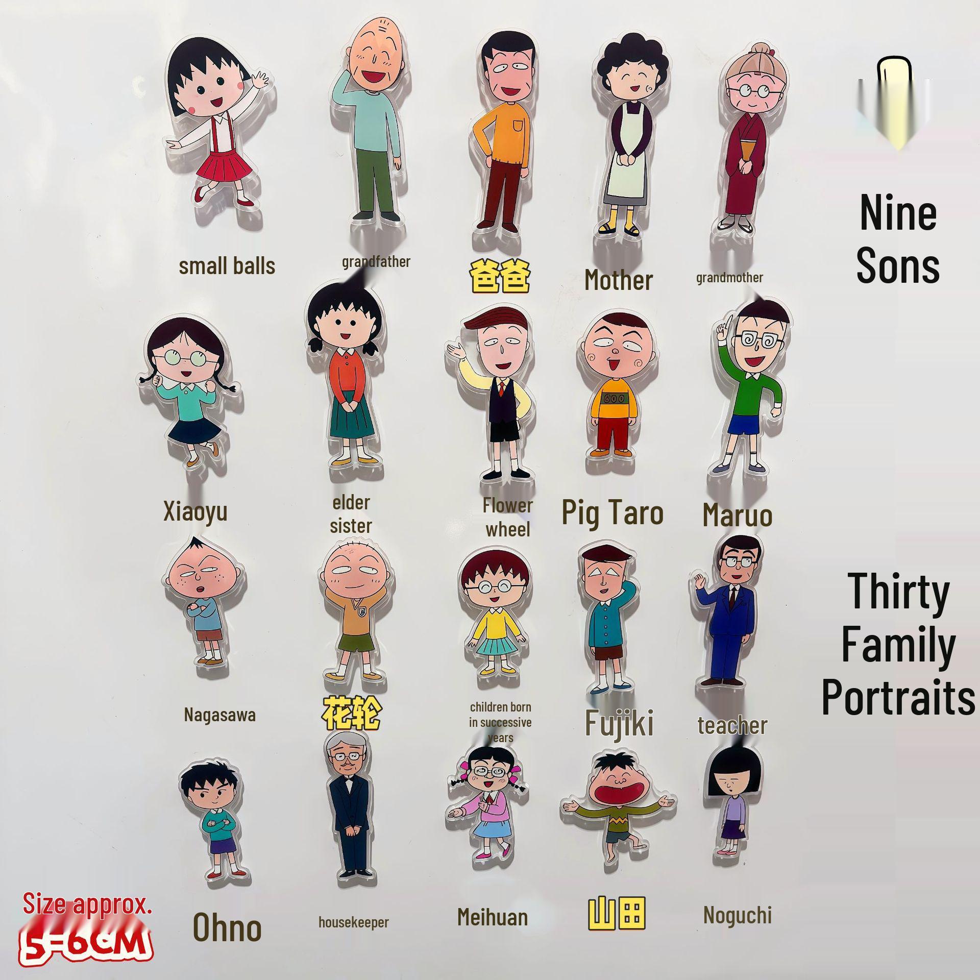 Магнитная наклейка на холодильник  Чиби Маруко-тян  - Милый и креативный подарок студенту