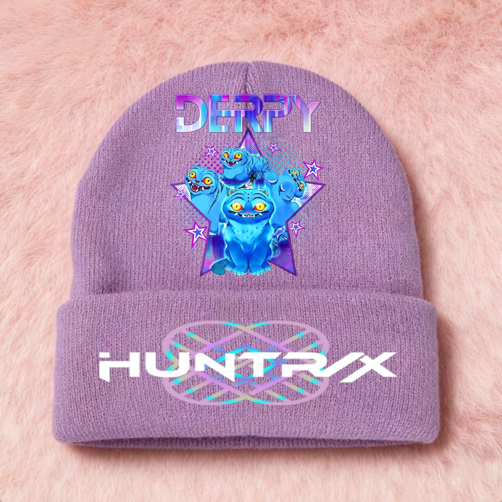 Latest KPop Demon Girls Knitted Hats Kpop Hunter Cartoon Children Headgear Cotton Cold Season Adorable Hat Anime Children Navidad Birth Date Gifts