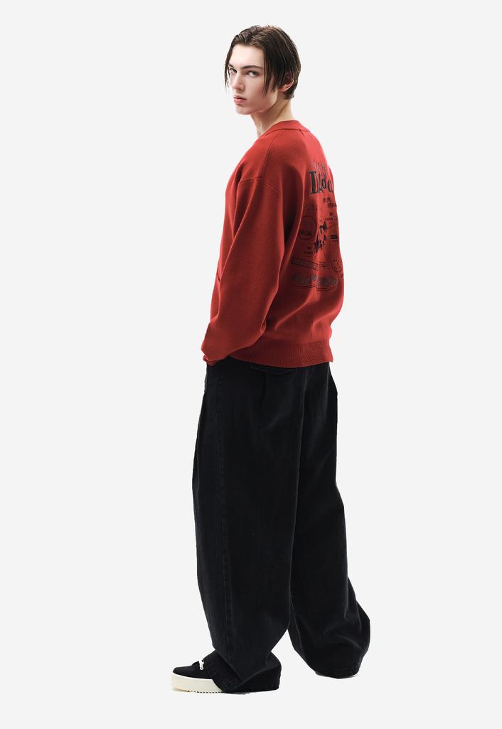 Ziosongzio Dadaism Artwork Cardigan Red Zh2Kt203Rd