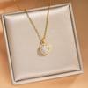 Rotating Fortune Necklace Set Women Fashion Luxury Choker Earrings Ring Jewelry