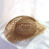 Straw Cowboy Hat for Men Women, Wide Brim Hollow Breathable Sun Protection Cap, Travel Beach Summer Hat