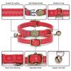 Vintage Cat Collar Breakaway Personalized Adjustable Leather Pet Collar with Bells and Quick Release Buckle