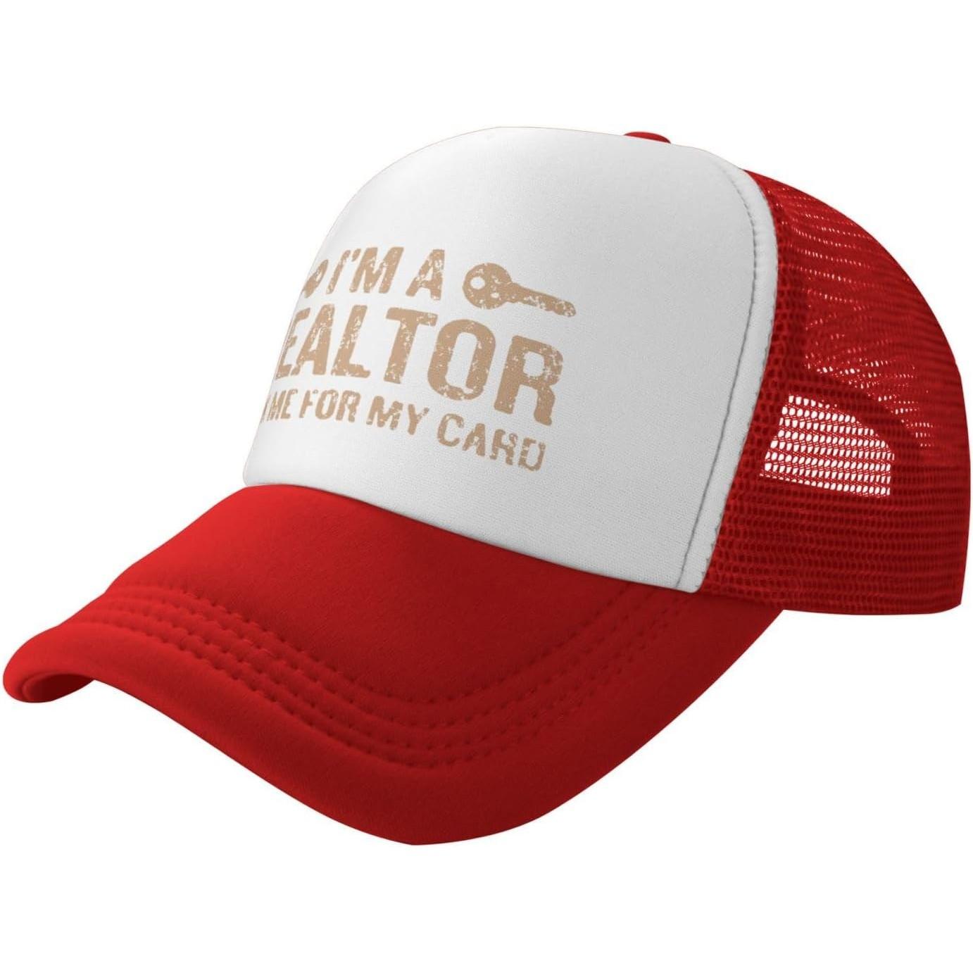 Realtor Key Graphic Trucker Hat Mesh Snapback Cap Polyester Adjustable Baseball Cap Casual Unisex XS(old)