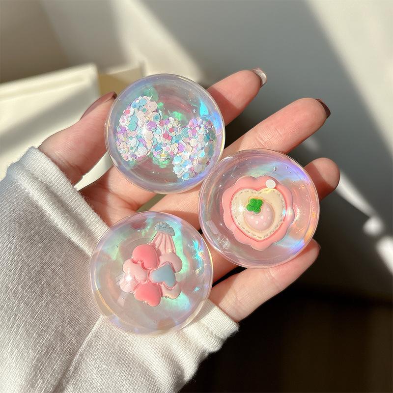 Wind Girl Heart Dream Bear Transparent Airbag Mobile Phone Holder Paste Desktop Watching Drama Support