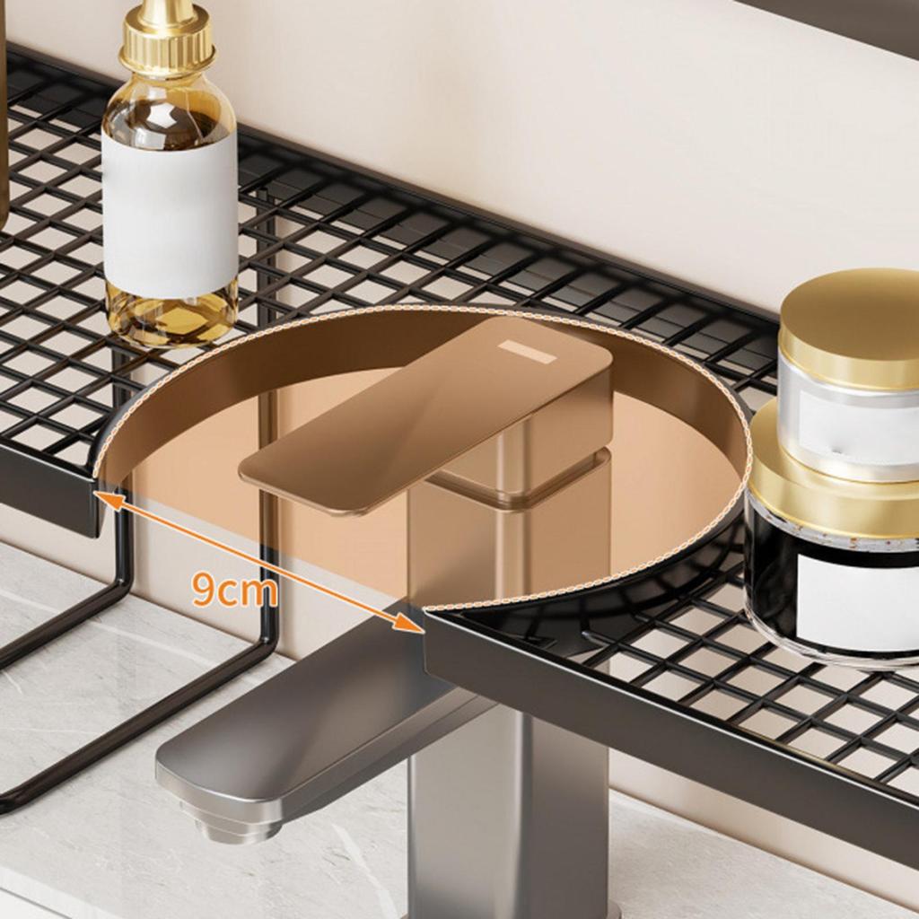 Vertical Sink Organizer Rack for Kitchen Faucet No Mounted Shower Shelf Storage Countertop Stand for Bathroom Accessories