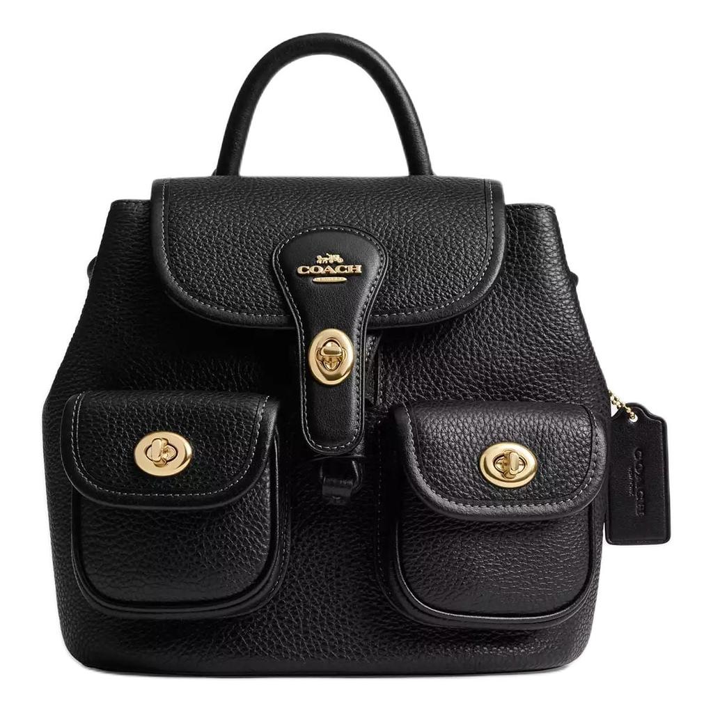 COACH Hadley Smooth Leather Backpack Medium Women's Black CBH09-IMBLK