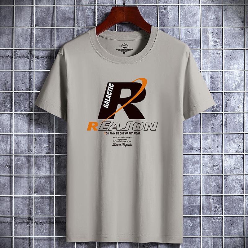 Lässige Herrenbekleidung Luxus Rundhals T-Shirt aus reiner Baumwolle Lustiger R-Print Streetwear Sommermode Vintage Y2k Style Top Übergroßes T-Shirt