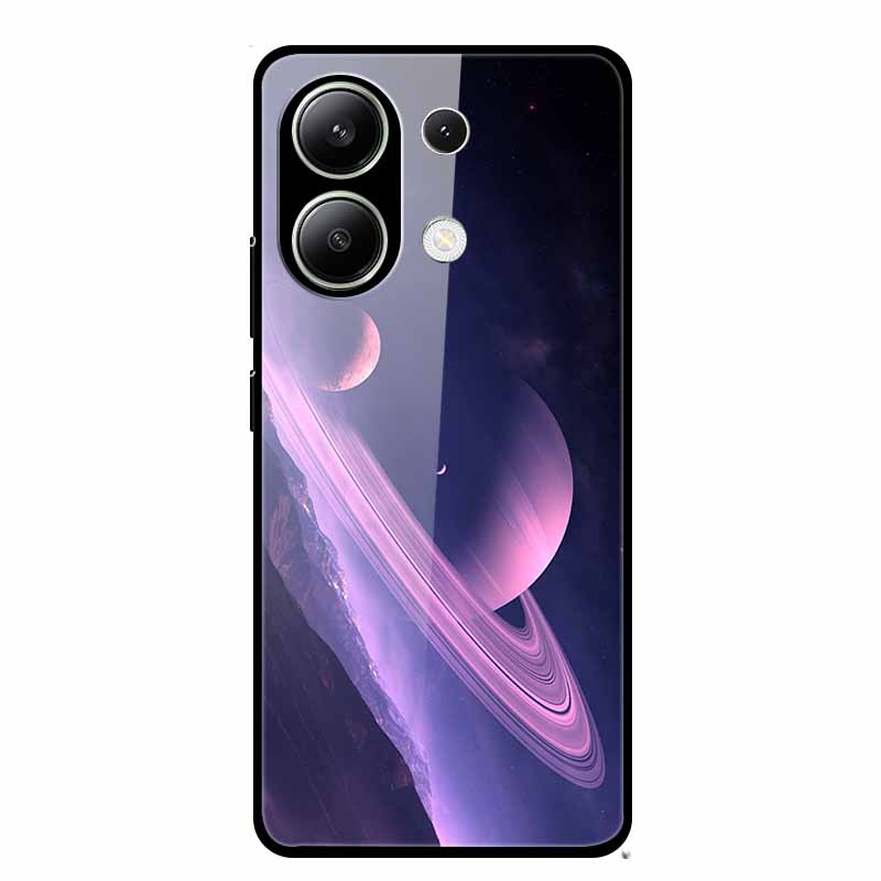 Glass Back Cover For Xiaomi Redmi Note 13 Case Note13 Pro Coque Hard Tempered Glass Case For Redmi Note 13 Pro Case Soft Bumper