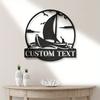 Exclusive Custom Metal Sailboat Wall Art Geometric Decor