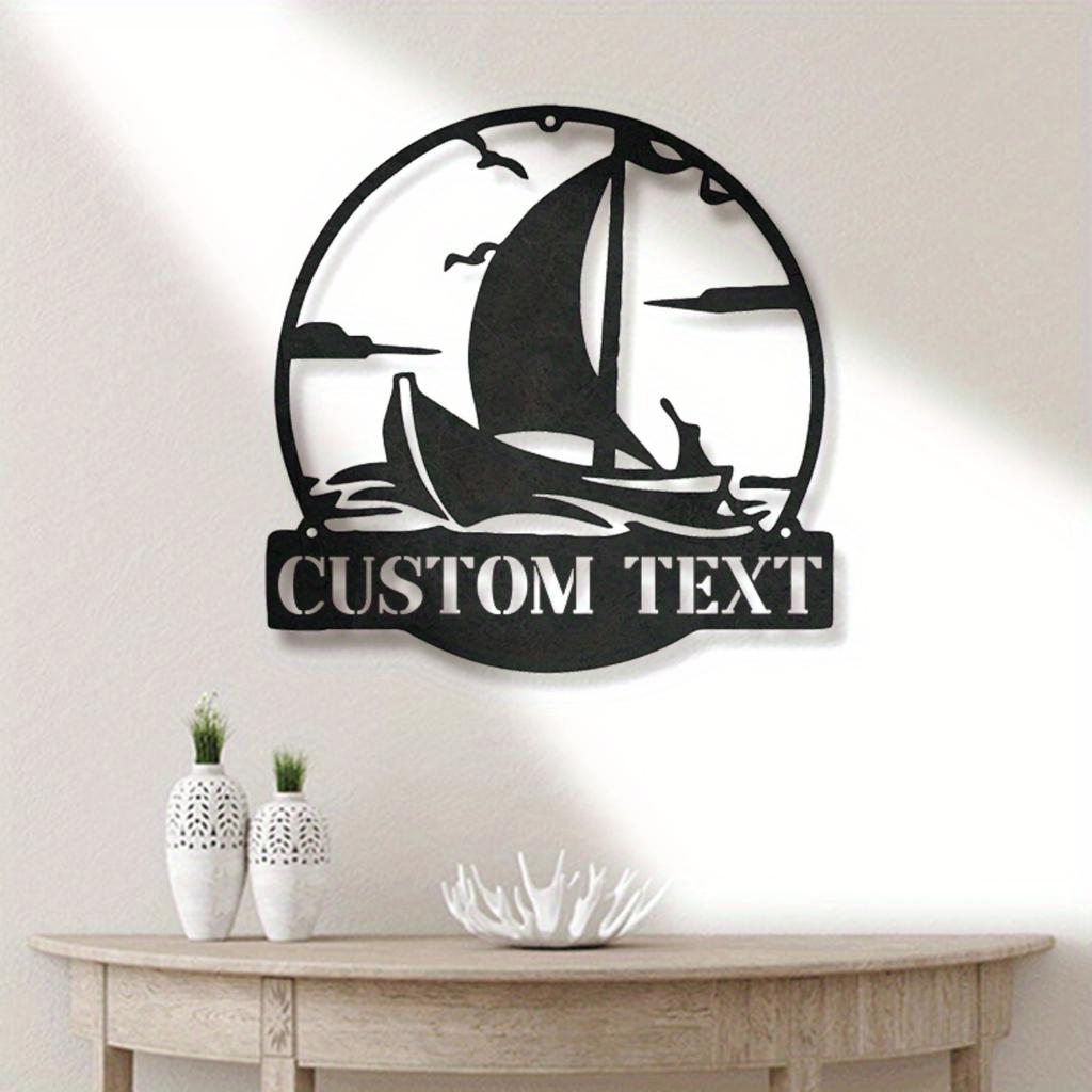 Exclusive Custom Metal Sailboat Wall Art Geometric Decor