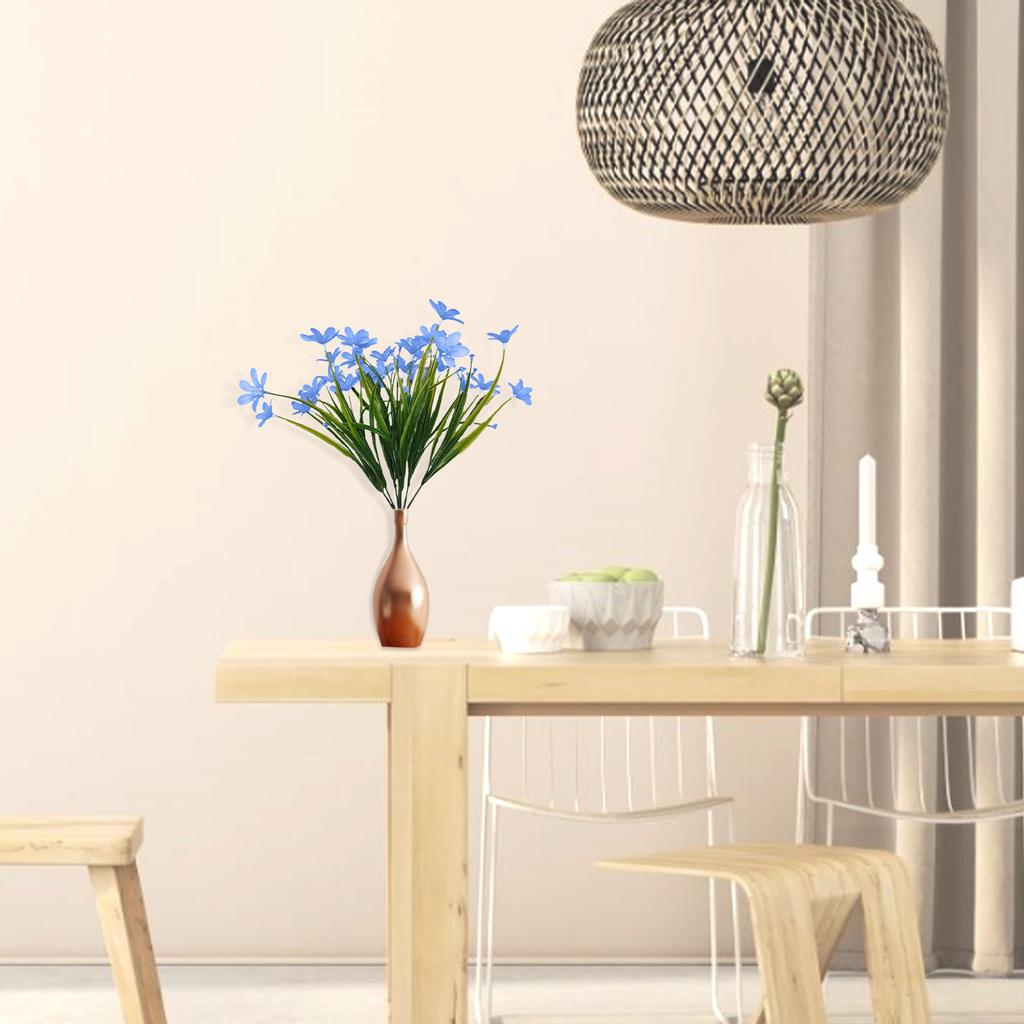 2 Bundles Artificial Outdoor Flowers Fake Flowers Green Shrubs Garden Porch