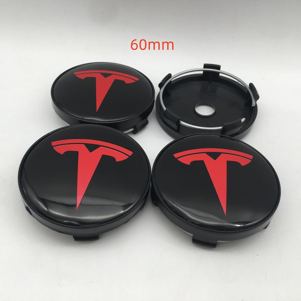 AAAIK1 20pcs 56mm 60mm 68mm For Tesla Model 3 Model Y Model S X Car emblem Wheel hub Center Cap Badge covers Decals Styling accessories