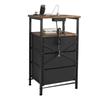 Bedside Table Brown Color Multifunctional Iron and Triamine Plate Nightstand Side Table for Living Room Bedroom
