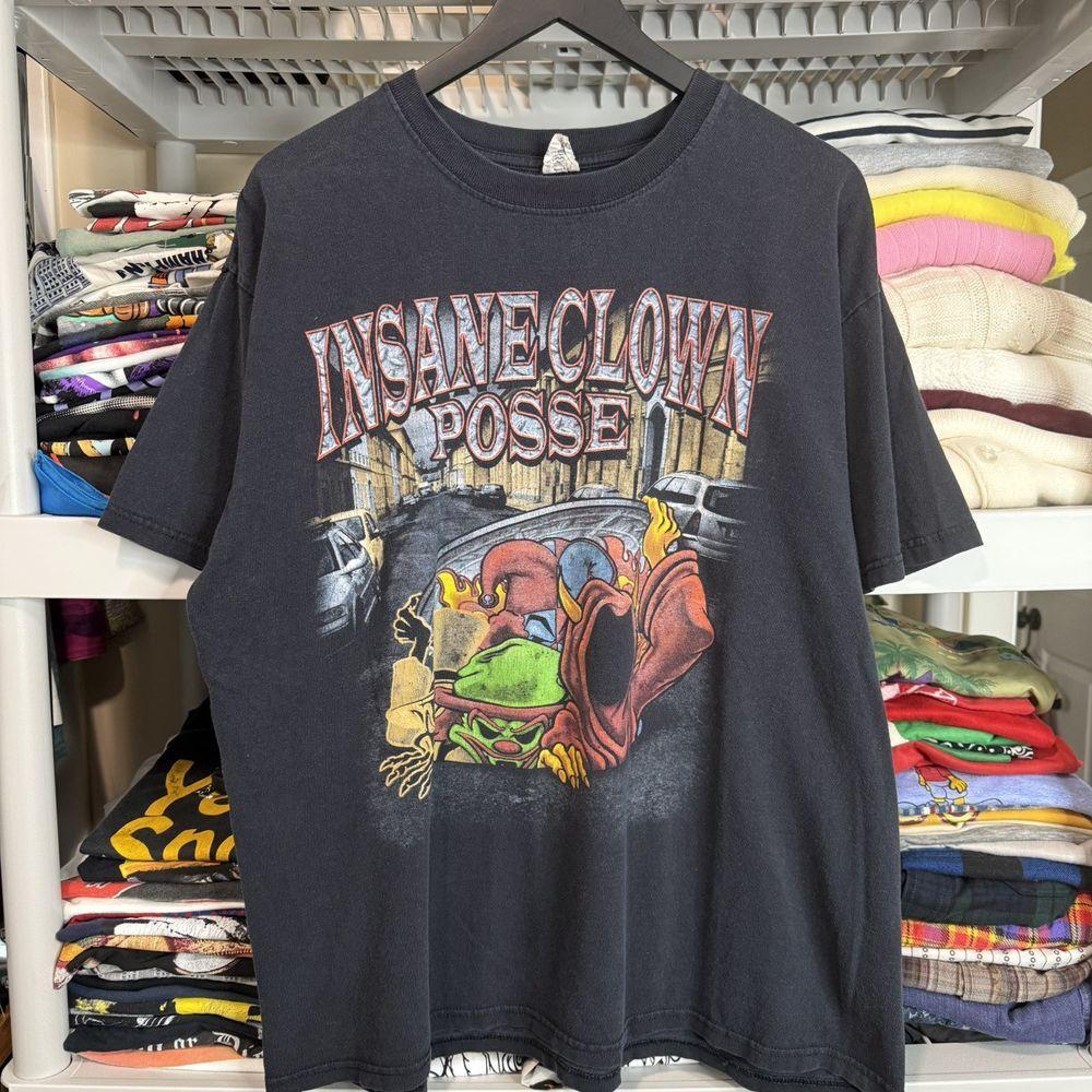 

Винтажная черная унисекс футболка группы Insane Clown Posse ICP, репринт KH14122 S