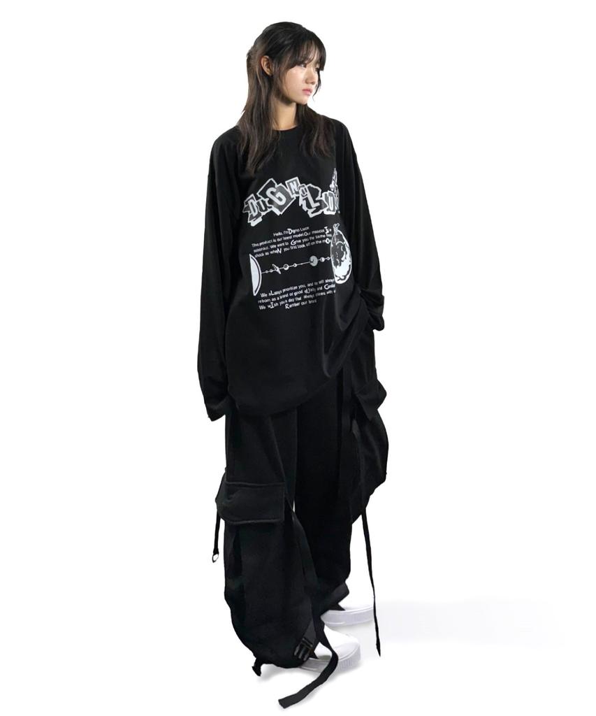 Digeunolusileu Strap Wide Cargo Pants