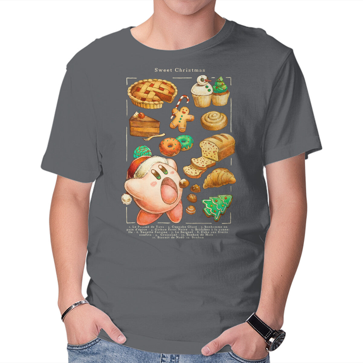 Unisex Crew Neck T-Shirt Sweet Christmas Cookies Graphic Short Sleeve Casual Tee L