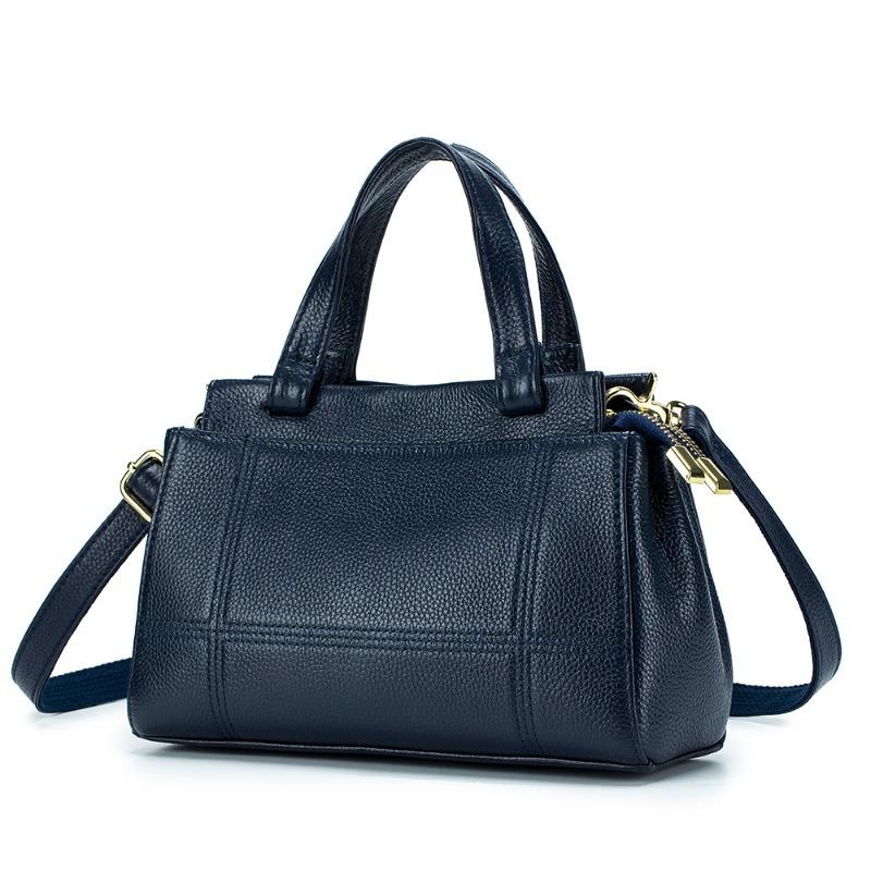 

New leather women s bag women s handbag simple shoulder bag first layer cowhide messenger bag exquisite Boston bag королівський синій колір