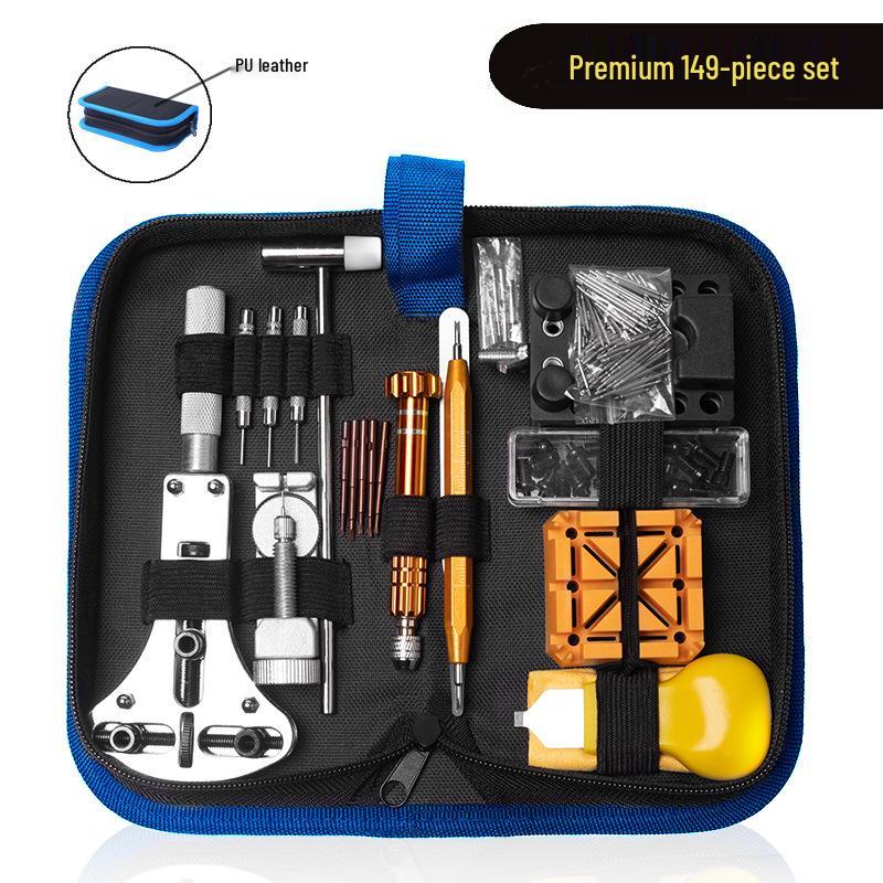147-częściowy zestaw narzędzi do naprawy zegarków z zestawem do demontażu i otwieraczem w torbie narzędziowej