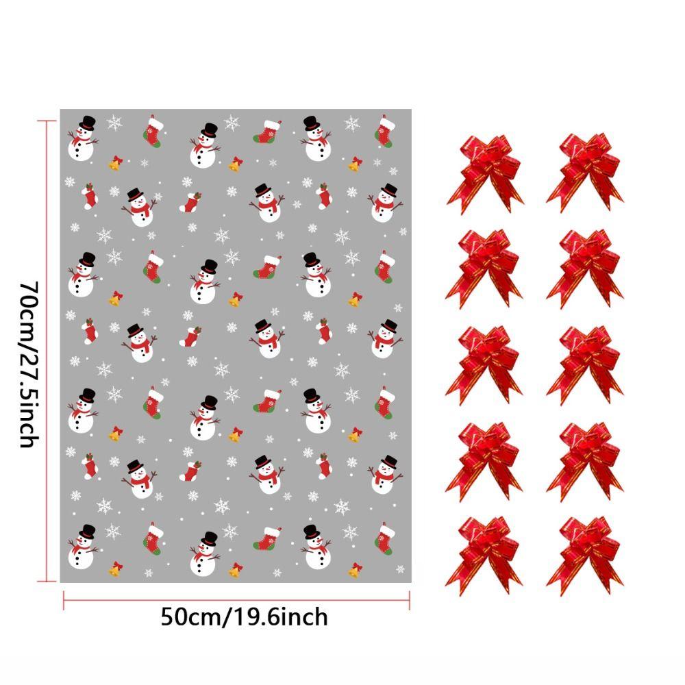 10Pcs Snack Packaging Christmas Packaging Bag Party Supply Merry Christmas Cookie Gift Package Xmas Tree Snowman Santa Clause