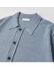 WORTHWHILE MOVEMENT Stitch Polo Half Cardigan (Pale Blue)