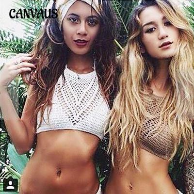 Women's Sexy Beach Bra Hand Crochet Knit Bra Tops