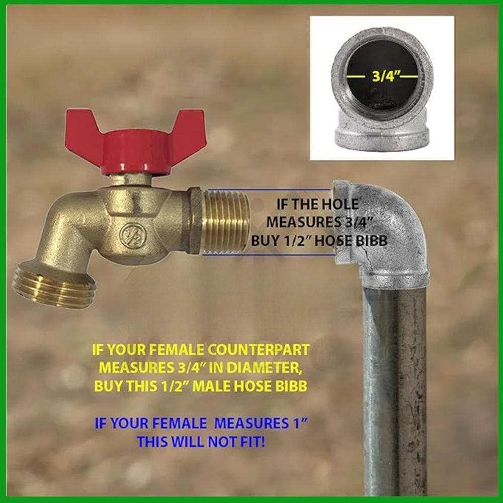 European American Brass Ball Valve Quarter Turn Water Tank Spigot Rain Barrel with Bulkhead Fitting 1/2in 3/4in Male Thread