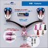 HEIGHTEN 92mm Reel Handle with 22mm Knob, Compatible with Shimano and Daiwa Spinning Reels, Aurora Series (Sakura Pink & Black) (573)
