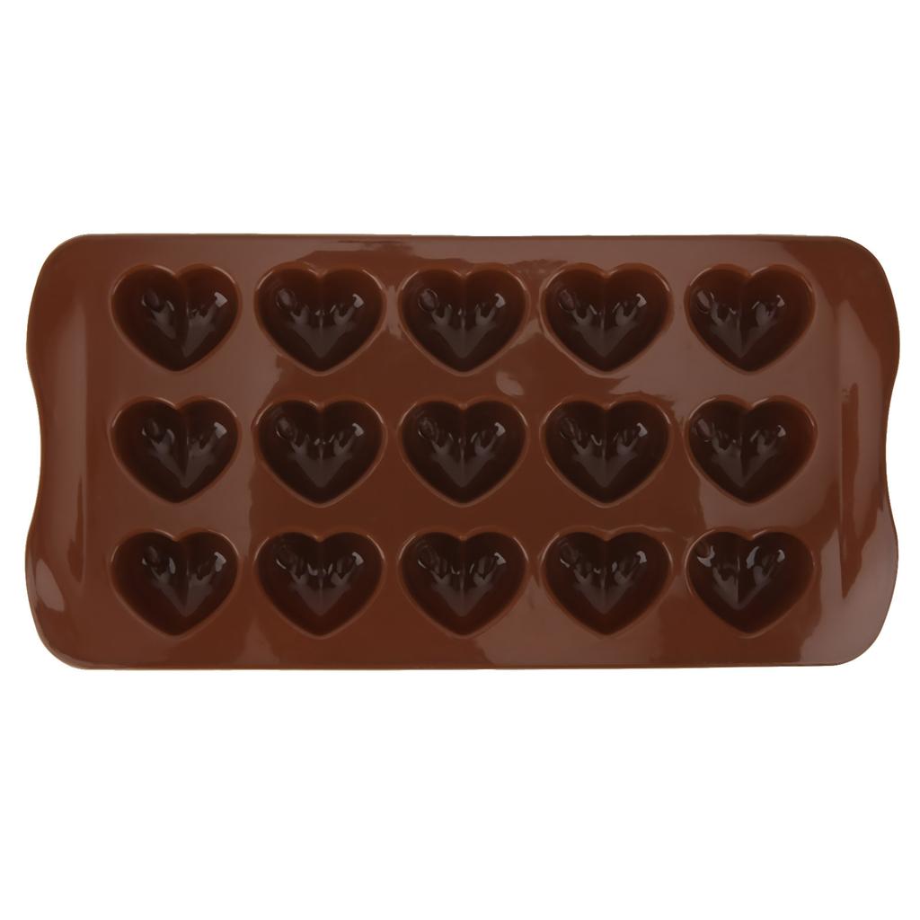 Silikon-Schokoladenform 15 Löcher Herzform Schokoladenherstellungsform Backutensilien