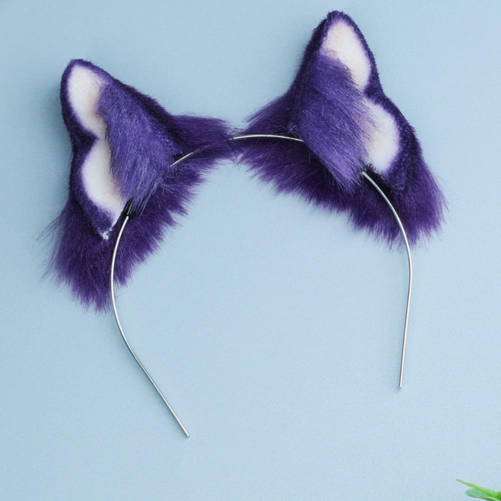 Cat Wolf Ears 20cm Plush Doll Headwear Ear Headwear Headwear for Cotton Doll  Girl Gift