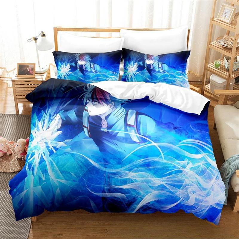 3D Print Anime My Hero Academia Bedding Set Twin Queen King Size Duvet Cover Pillowcase for Boys Girls Teens Adults 2 3pcs