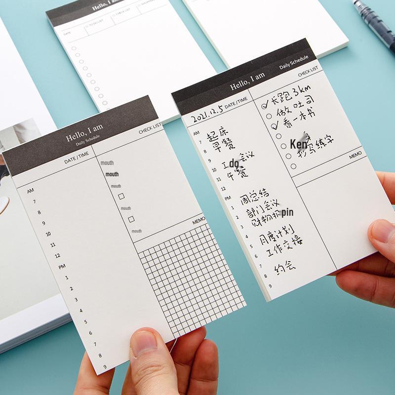 Minimalist Sticky Note Pad - Tearable Schedule Book for Office, Student, or Time Management Plans