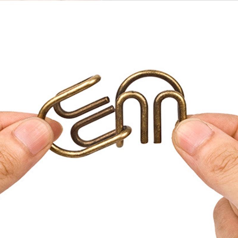 8 Teile/satz Montessori Spielzeug Kinder Denkaufgabe Metall Labyrinth Entsperren IQ Geist Denkaufgabe Rätsel Kinder Erwachsene Interaktive Spiel Unloop Spielzeug