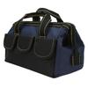 16in Tool Storage Bag Wide Mouth Heavy Duty Water Proof Portable Handheld Tool Tote Bag Black Blue