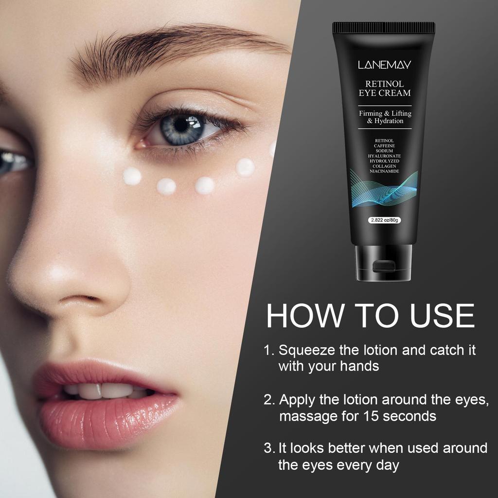 Retinol Eye Cream-Firming & Lifting-Puffiness Brighten Skin-Reduces Dark Circles--Deep, Lsting Moisture-Suitable For All Skin Types, 80g