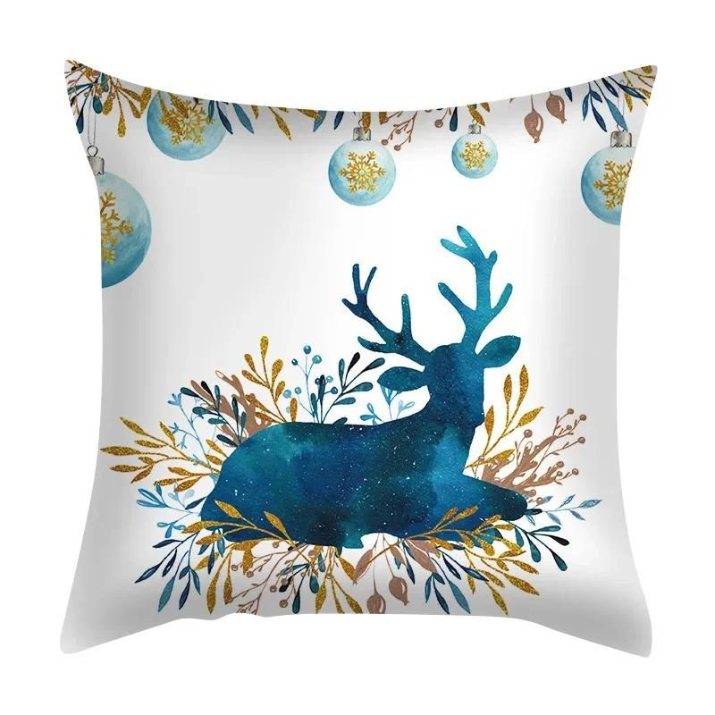 Weihnachts-Themen-Kissenbezüge Auto Zubehör Büro Santa Claus Wohnzimmer Sofa Hause Kissenbezüge