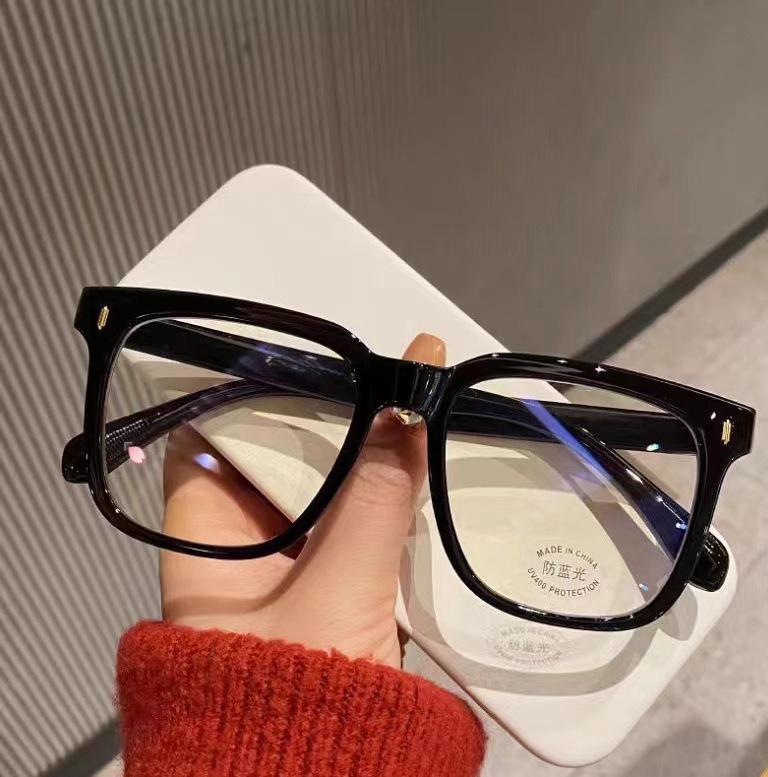 Retro Thick Black Frame Anti-Blue Light Glasses for Women & Men - Minimalist Design, No Prescription Needed