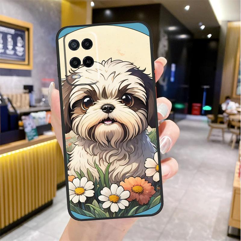 Cartoon Shih Tzu Dog Case For Oppo A98 A18 A38 A58 A78 A60 A80 A40 A96 A76 A16 A94 A74 A54 A15 A17 A57 A77 A5 Pro