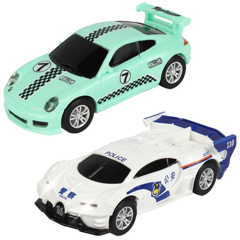 Slotcar 1 64 1/64 1:64er Maßstab Fahrzeug Elektrisch Hohe Geschwindigkeit Rennstrecke Polizei Rennwagen Zubehör Spielzeug Kinder Geschenke