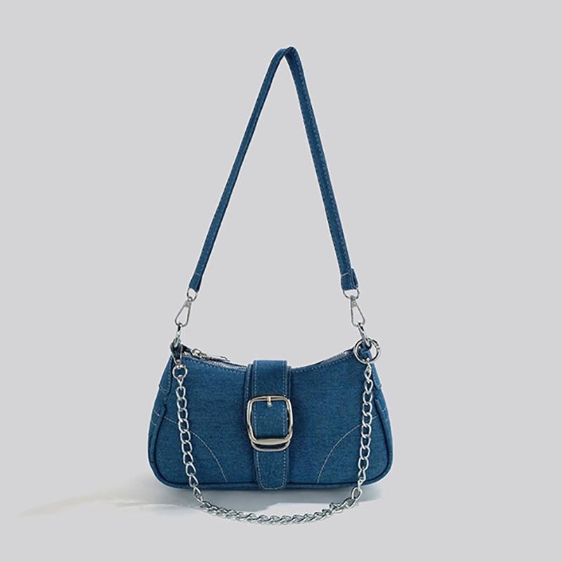High-End Denim Canvas Small Bag for Women 2025 New European and American Style Hot Girl Shoulder Bag Chain Crossbody Bag Small Square Bag