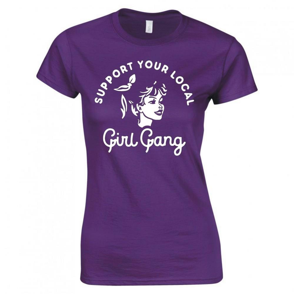 Lustiges feministisches Unterstütze deine lokale Girl Gang Damen Skinny Fit T-Shirt