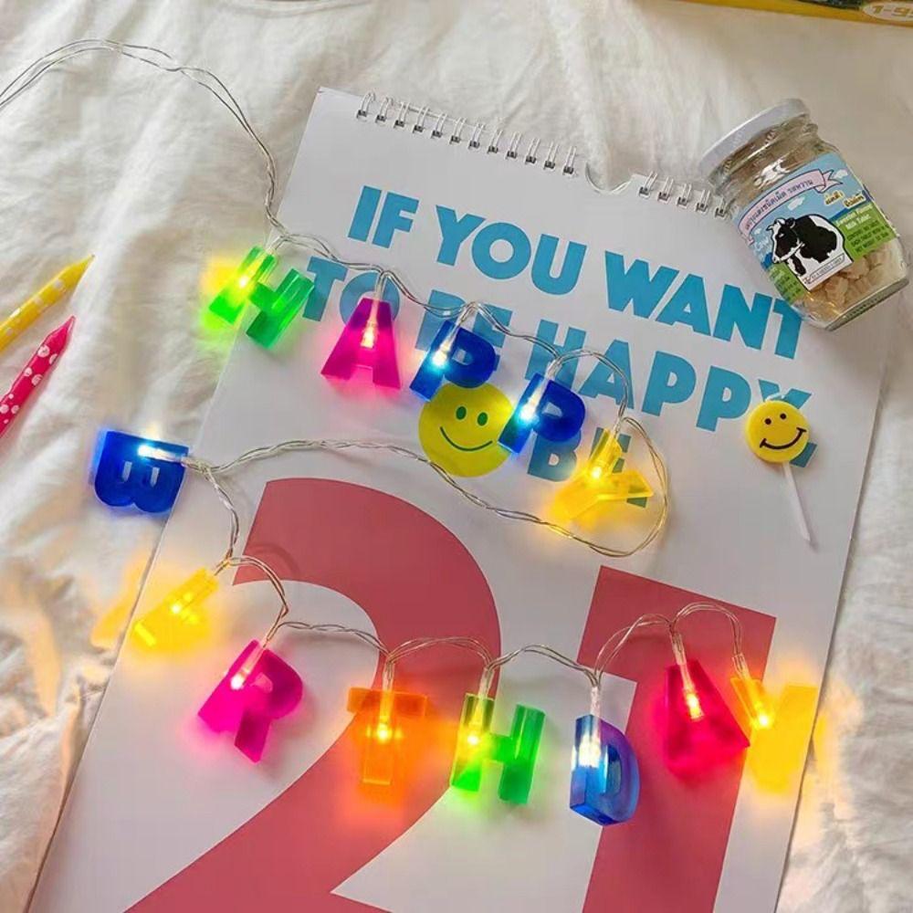 Colorful Color LED Letter Lamp Romantic Birthday Party Decorative Lights  For Birthday Party Decor
