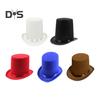 Sombrero de copa alto Sombrero de copa de mago Sombrero de copa de jazz negro británico Sombrero de copa de caballero de la corte masculino y femenino Sombrero plano de fieltro para actuaciones Juego de rol Navidad