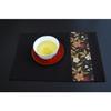 Japanese-style tea mat, gold brocade, obi-style (cherry blossom)
