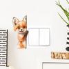 Cute Cartoon Fox Switch Sticker Self-Adhesive Removable for Living Room Bedroom Socket Home Decor Wall Art