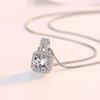 Pt950 White Gold Full Diamond Square Pendant Women's Clavicle Chain - Trendy Celebrity Style