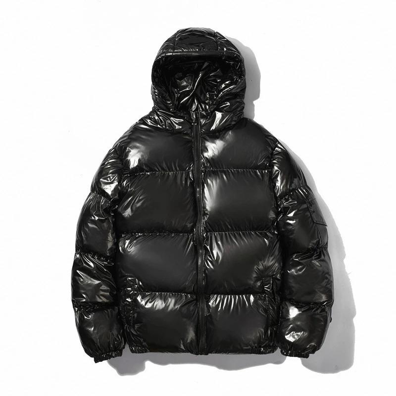 Herren Winter Daunenjacke Glänzend Silber/Schwarz/Gold/Blau Übergröße Mit Kapuze Parka Oberbekleidung Daunenwattierte Mäntel Damen