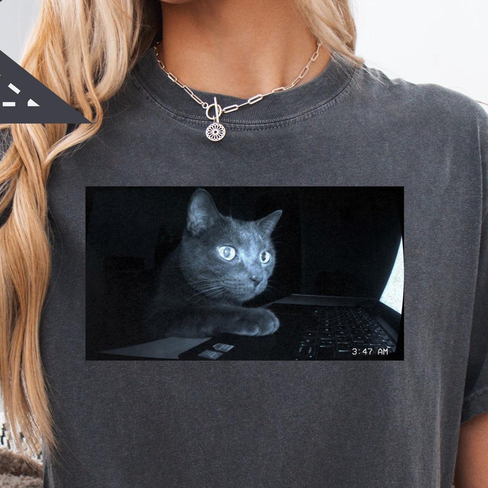 Funny Cat Meme Tee, Comfort Colors® Shirt: Sarcastic Cat Meme Tee, Vintage Y2K Grunge Graphic Tee S