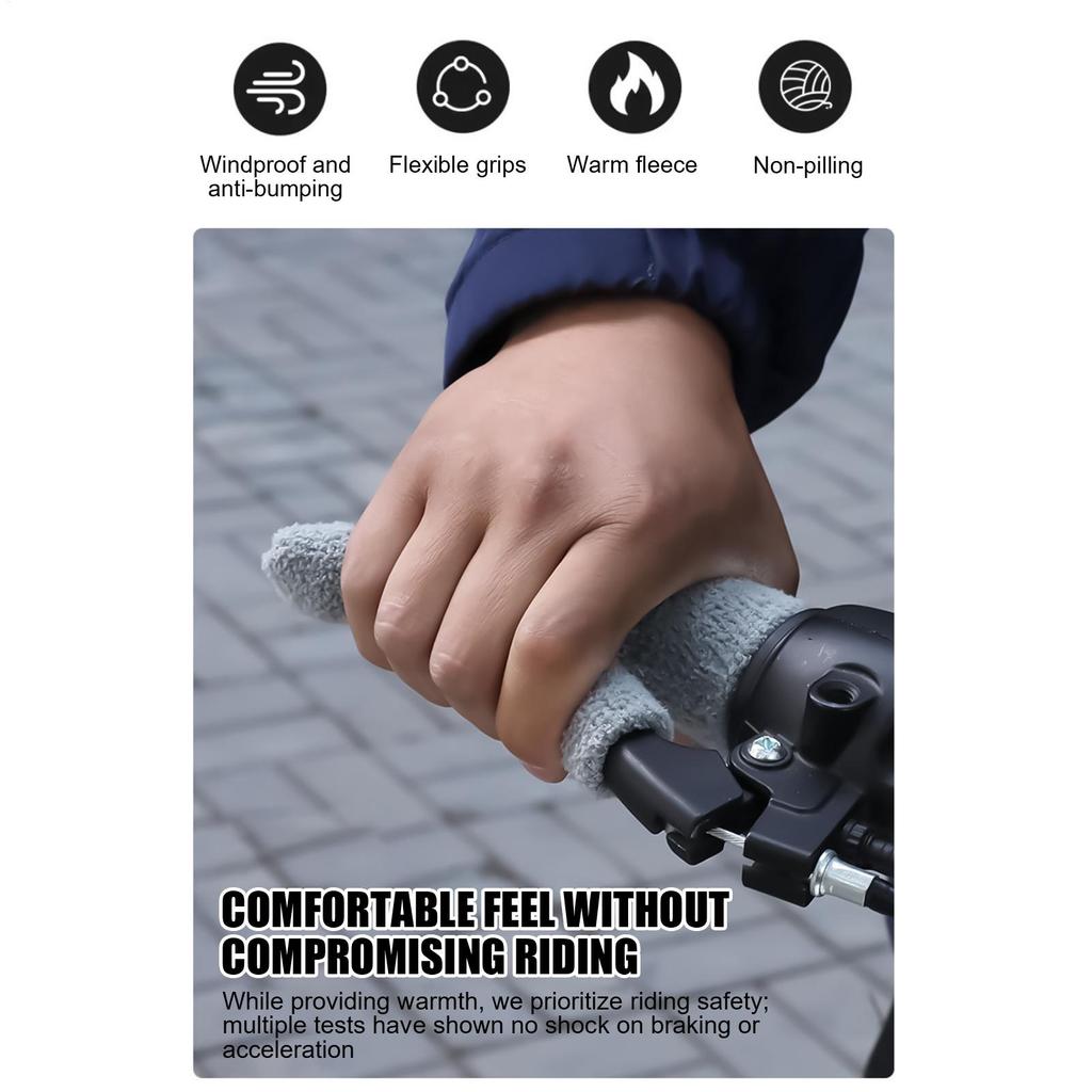 Motorcycle Handle Cover Set Plush Soft Cold Weather Motorcycle Handlebar Brake Lever Covers for Adventure Commuting Cruising