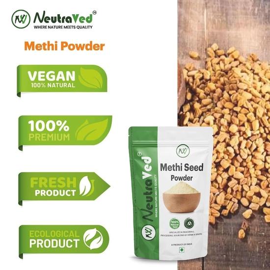 NeutraVed Bockshornkleepulver - 350 Gramm | Reines Bockshornkleesamenpulver für Haar, Haut - Reich an Antioxidantien und Vitaminen - 350 Gramm